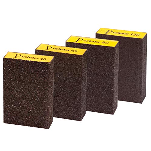 Sanding Sponge,Coarse & Fine Sanding Blocks in 40/60/80/120 Grit for Brush Pots, Polishing Wood and Metal,Washable and Reusable.(4 Pcs?