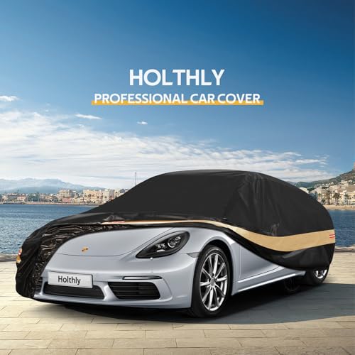 Image of Car Cover Waterproof All Weather for Automobiles, Outdoor Heavy Duty Full Exterior Covers with Cotton Lined, Fit for Porsche 718, Cayman, Boxster, Audi TT,etc.(165 to 178 Inch)