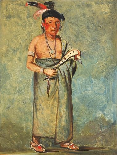 Impression tableaux portrait d'art George Catlin sur toile haut de gamme 60x90cm