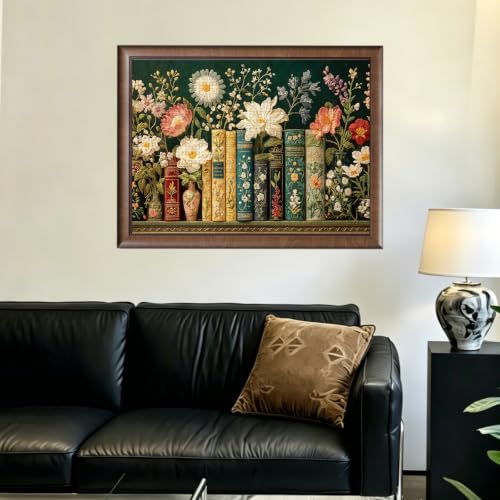 Rompecabezas para adultos de 1000 piezas - Vintage Páginas de libro con flores silvestres, puzzle desafiante con arte en alta definición, juego relajante para toda la familia miniatura 4