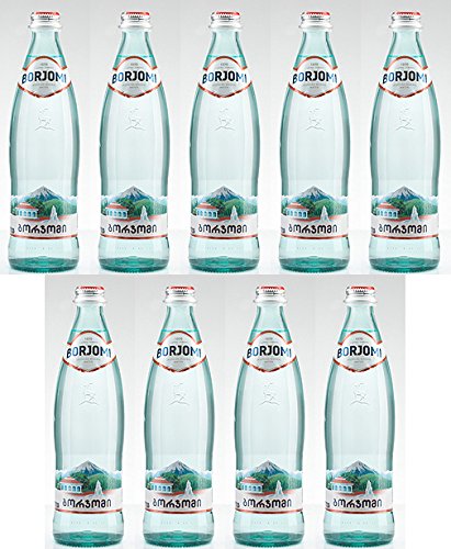 Mineralien Kohlensäurehaltige Wasser Borjomi Funkelndes Wasser in Glas Flasche, 0,33 l [Pack 9]