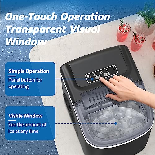 Image of Erivess Ice Makers Countertop, Portable Ice Machine Maker Self-Cleaning, 26Lbs /24H, 9 Bullet Cubes Ready in 6 Mins, Scoop and Basket, for Home /Office /Kitchen