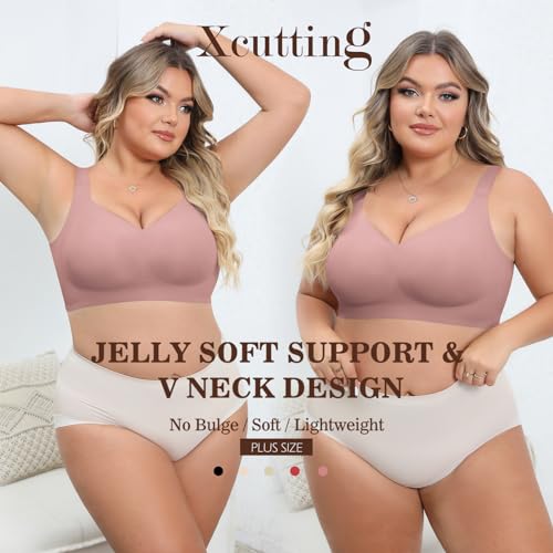 Image of Xcutting Women Wirefree Bras for Women Full Coverage No Underwire Everyday Bras Comfortable Wireless Padded Bras