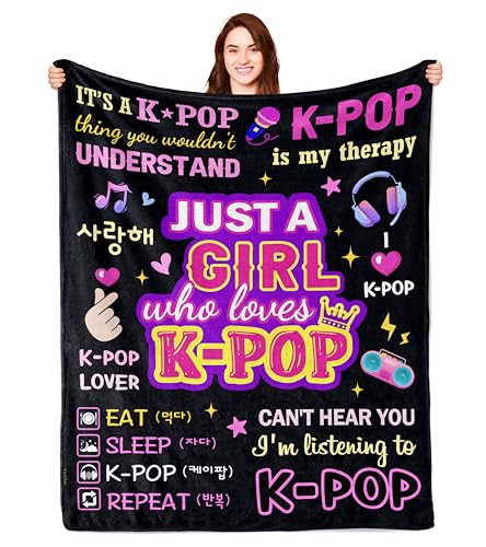 Turelos Kpop Merch Kpop Blanket Kpop Gifts K Pop Birthday Decorations K Pop Blanket 60x50in Kpop Gifts for Girls/Women Kpop Merchandise Kpop Blankets for Girls for Christmas Birthday