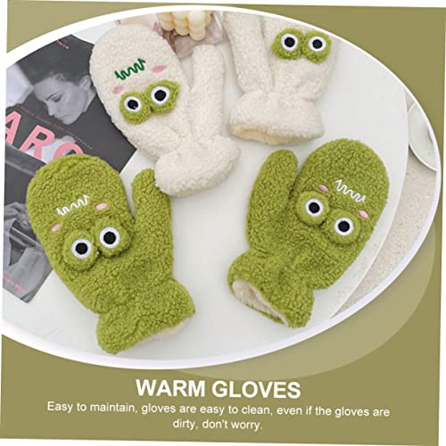 1pair Cartoon Frog Gloves for Boys and Girls Warm Mittens -lost Design Thickened Windproof Hand Covers for Boys and Girls Easy to Clean Supplies2
