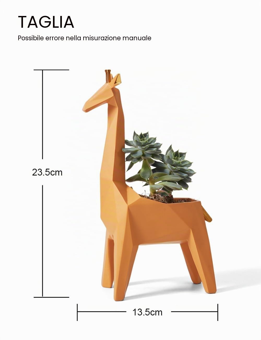 HAUCOZE Giraffa Vaso Piante Animale Statua Scultura Moderna Decorazione Arte Casa Regalo Giardino Figurina per Fiori Cactus Piante Resina 23cm