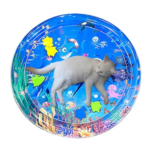 Fuuxtci Wasser-Sensormatte für Katzen, Wasser-Sensor-Spielmatte für Katzen - Interaktives Katzenspielzeug,Katzen-Wasser-Spielmatte, verdickte sensorische Wasser-Spielmatte für Katzen,