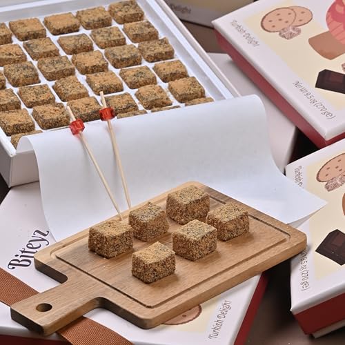Image of Biteyz Goldie Turkish Delight, Candy Gift Box - Gourmet Treats, Chocolate Flavored Turkish Delight Coated with Caramelized Cookie Crumbs, 36 Pieces of Luxury Handmade Snacks