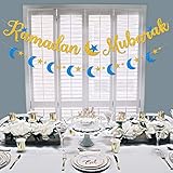 Ramadan Mubarak Banner Happy Ramadan Party Decorations, Festive Ramadan Celebration, Eid Party...