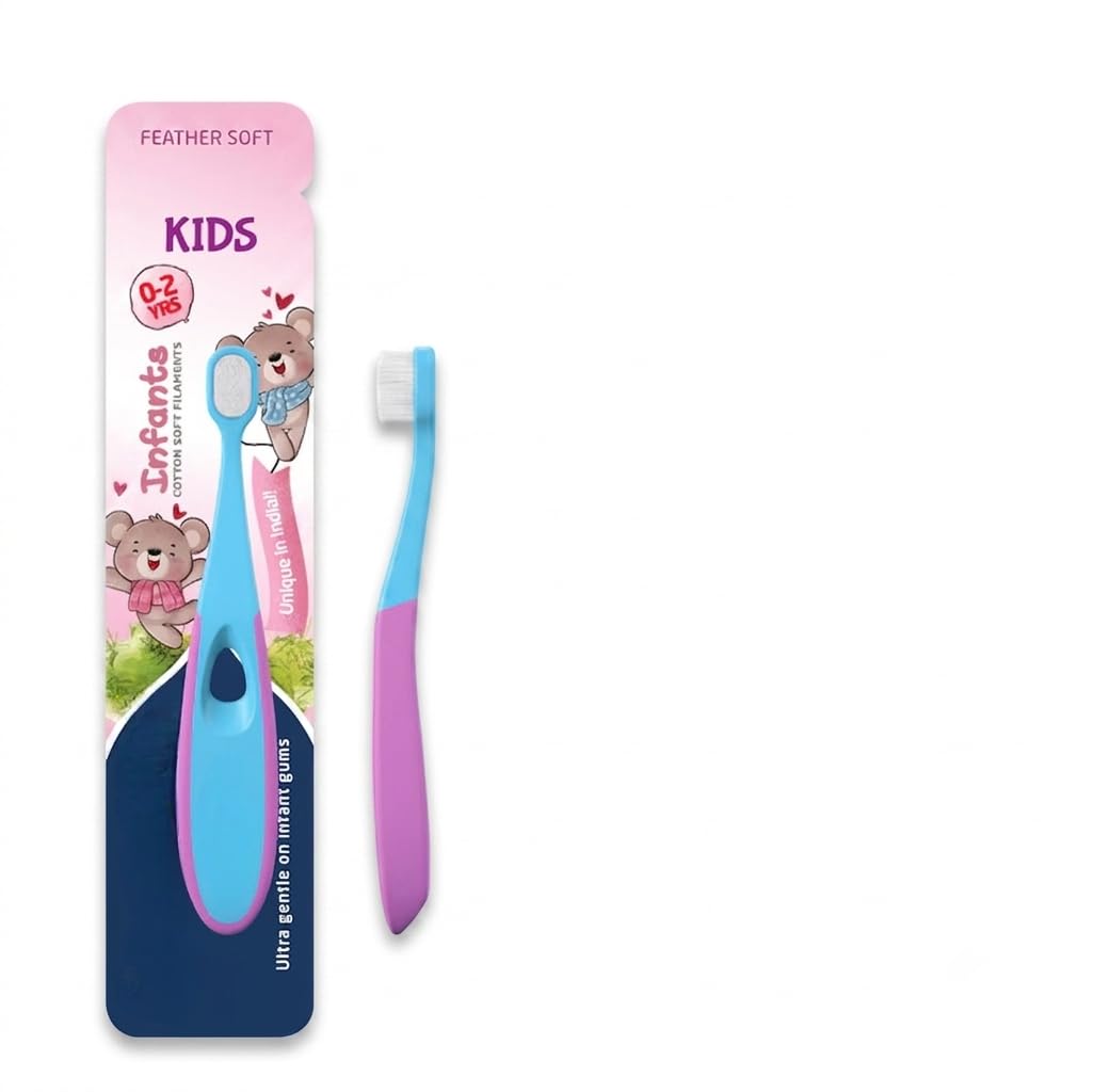 Soft Kids Toothbrush for 0-2 Years Baby | Ultra Soft Cotton Soft Filaments | Gentle Gum Care | Small Brush Head | Ergonomic Non-Slip Handle | Baby Toothbrush for Infants & Toddlers | Pack of 4-image-45