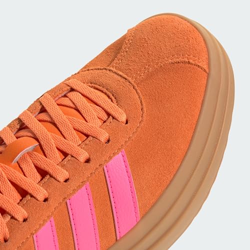 Image of adidas Womens Vl Court Bold Lace Up Sneakers Shoes Casual - Pink