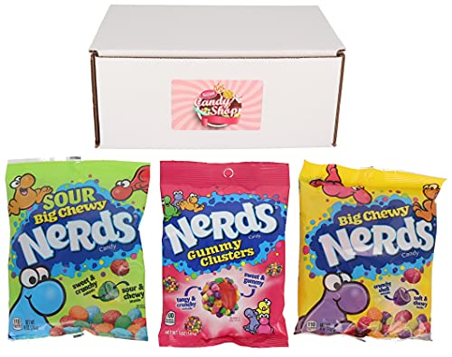 Nerds Candy Variety pack of 3 candies (Gummy Clusters, Big Chewy, Sour Big Chewy)
