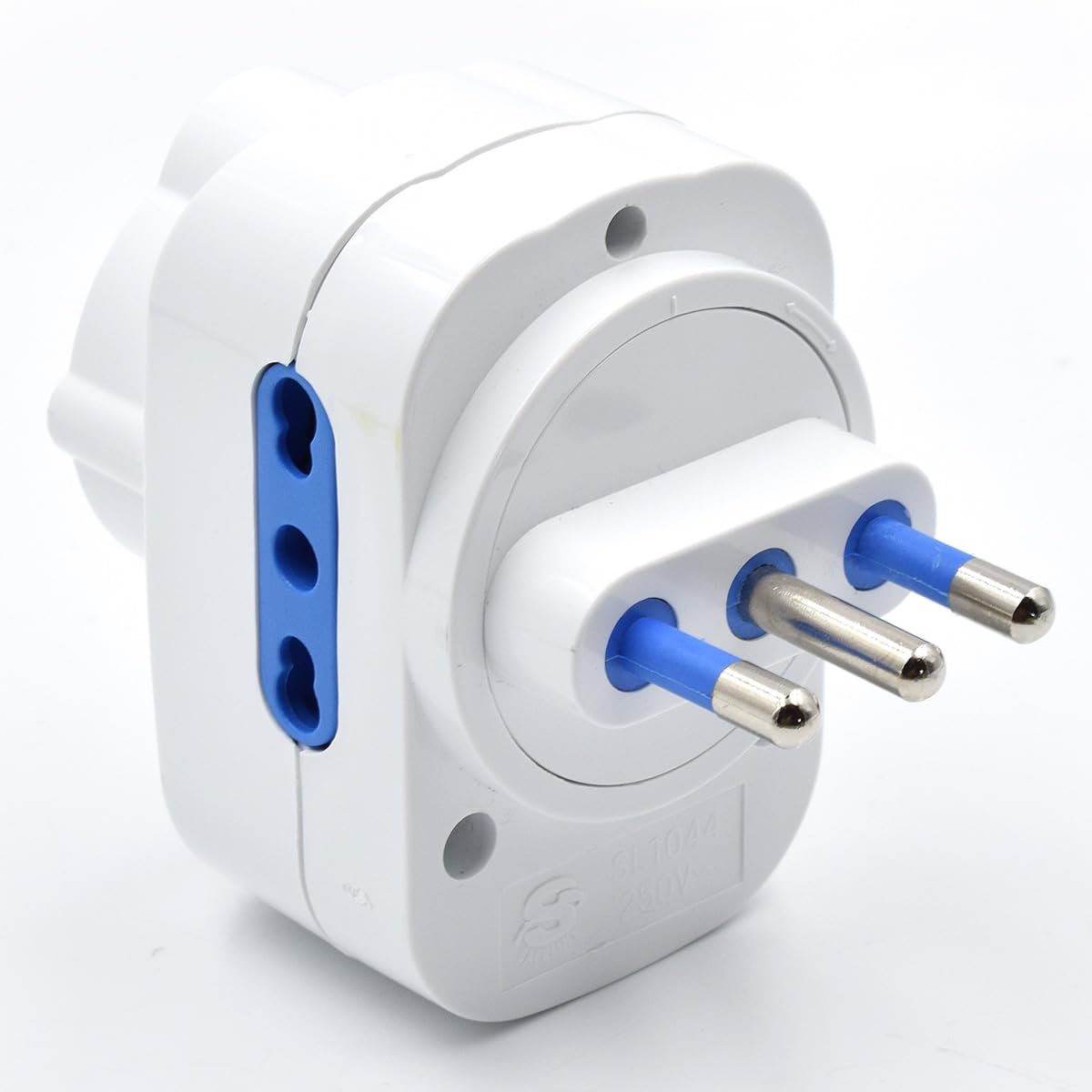 Zestaw 2 Potrójny adapter do wielu gniazd,z zabezpieczeniem przed przeciążeniem i wyłącznikiem ON/OFF,Adaptery Schuko do wtyczki 16A,Wtyczka obrotowa,Biały,2 Pakiet