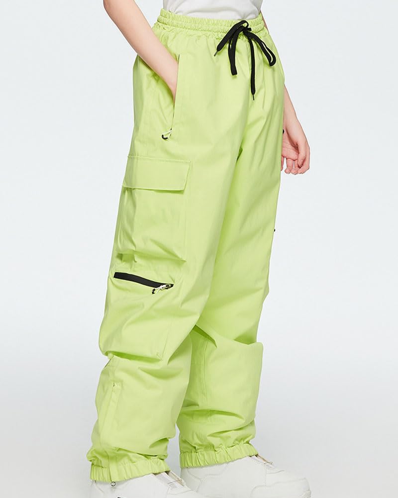 Pantaloni da Neve Uomo Softshell Trekking Impermeabile Invernali Escursionismo Pantaloni da Snowboard Larghi da Sci Tasca con Cerniera