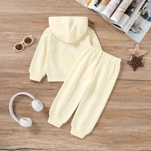 Image of YOUNGER STAR Toddler Baby Boy Girl Clothes Fall Winter Outfits Long Sleeve Hoodie Sweatshirt Sweat Pants Cotton Sweatsuits