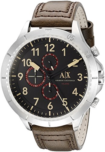 Armani Exchange A}[j GNX`FW Y v rv Men's AX1755 Analog Display Analog Quartz Brown Watch