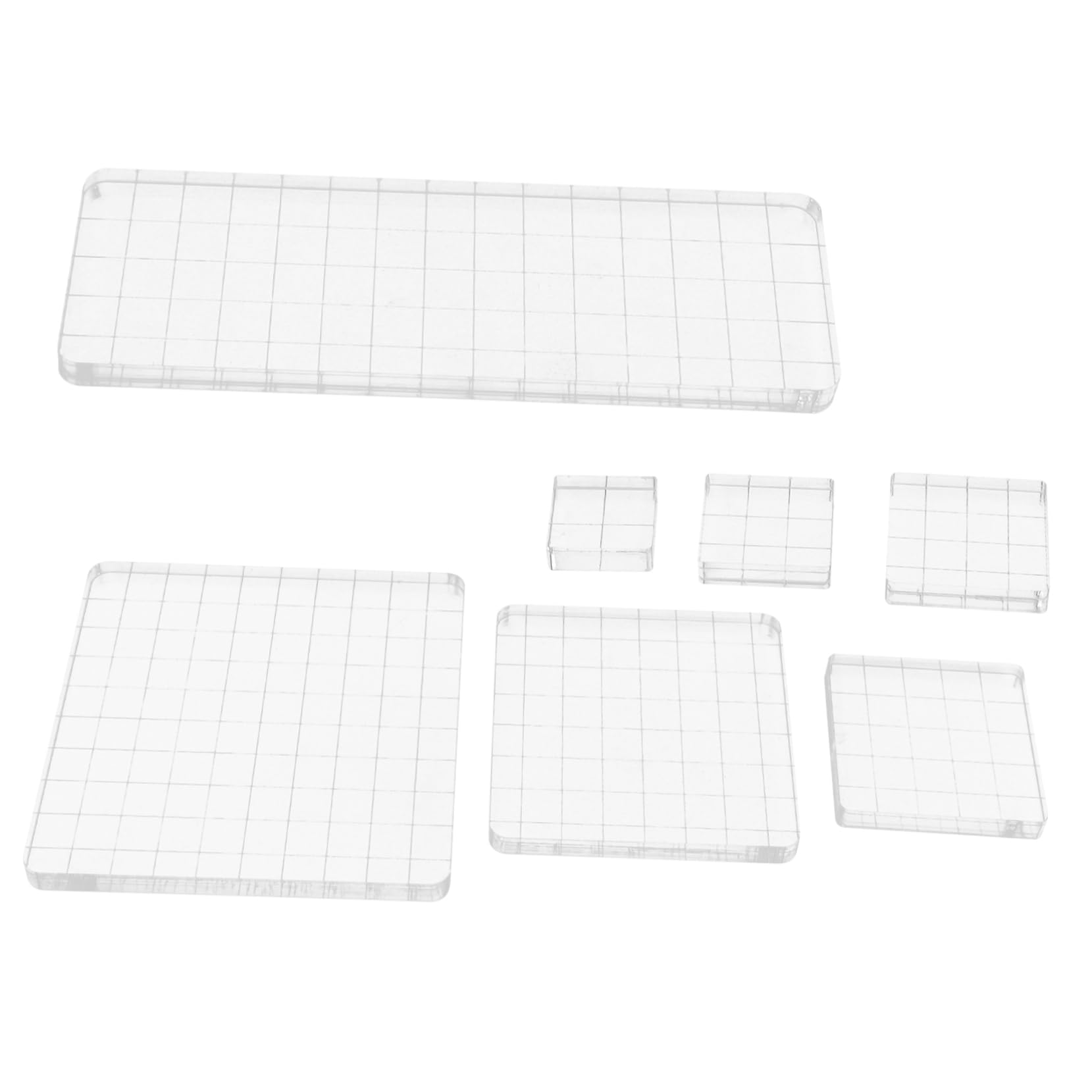 DOITOOL DIY Stamping Tool Acrylic Stamp Block Handle Set of 7 for Scrapbooking Cards Invitations