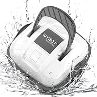 WYBOT Robot Limpiafondos Piscina Electrico sin Cable para Aspirador Piscinas de hasta 80m², Robot Limpiafondos Piscina con Motores de Doble Tracción, 100 Mins Estacionamiento Automático Blanco