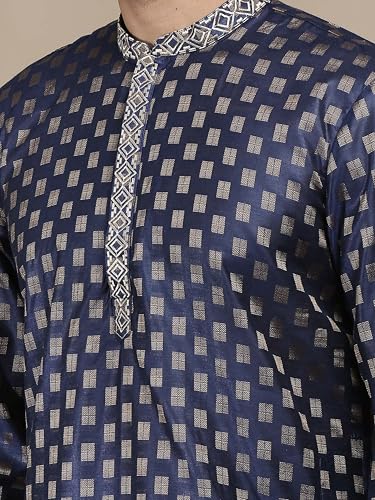 Filori Studio - Men's Jacquard Woven Design with Thread Embroidery Long Kurta (Kurta Only)3