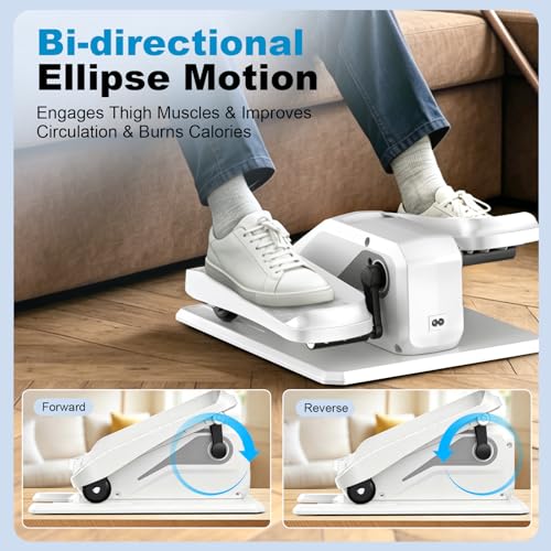 Image of Under Desk Elliptical Machine, Electric Elliptical as Seen on TV for Seniors Adults with 15 Adjustable Speed, Quiet & Portable Electric Seated Pedal Exerciser for Home Office