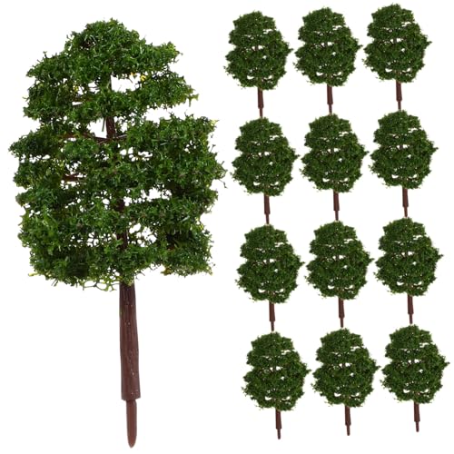Anneome 20pcs 9cm Architectural Model Trees Dark Green Green Landscape Scenery Model Trees for Diy Craft and