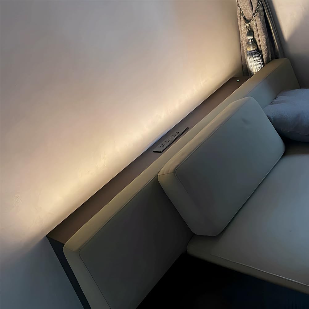 PA-DABAOO Behind The Couch Table with LED Lights,Narrow Console Table with Solid Wood Material & Touch Switch,Skinny Hallway Storage Stand,Beside Long Sofa Tables for Living Room Decor,180CM