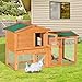 PawHut Conejera para Exterior Madera 145x46x85 (LxAnxAl) Jaula para Conejos y Animales...