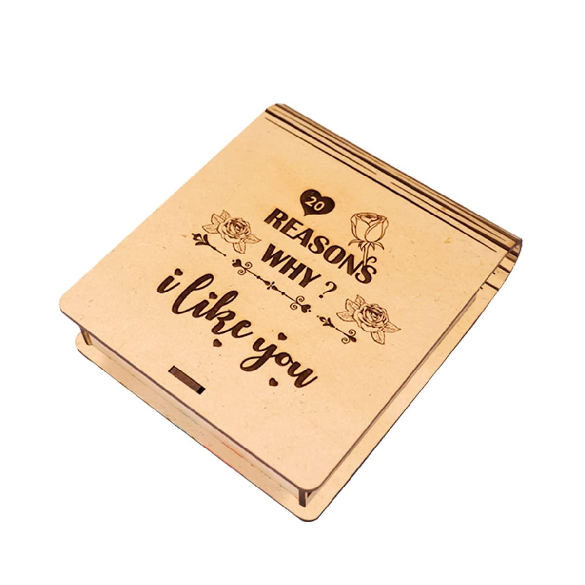 GIFTMEBAZAR 20 Reason I Like You Wooden Message Box | Perfect Valentines Day Gift | Suitable For Expressing Love | Gift For Girlfriend Boyfriend (B0DB5Z22LF) Amazon Price History, Amazon Price Tracker