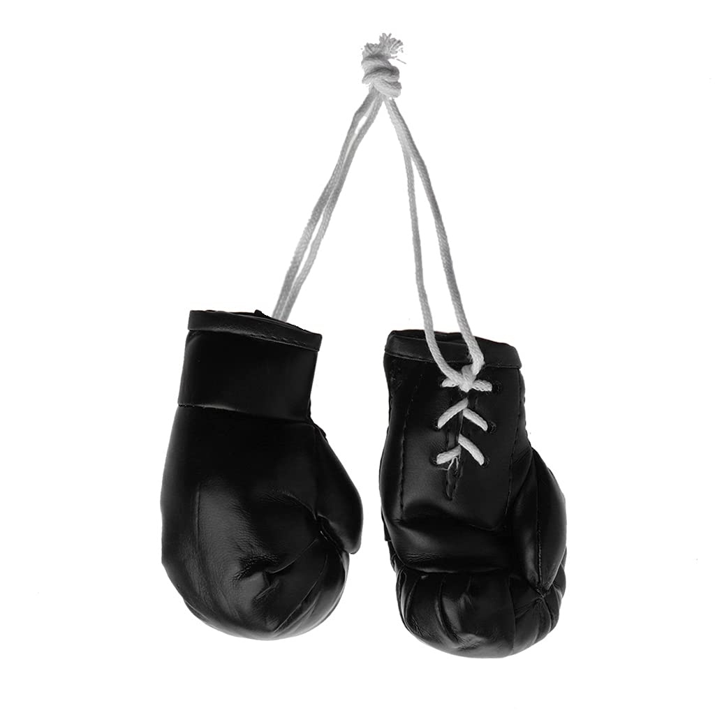 Philsp Men's Black Mini Boxing Gloves Miniature Punching Gloves Holiday Christmas Ornat Hanging Decoration Or Souvenir Display,For Home