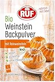 RUF Bio Weinstein-Backpulver, ohne Phosphatzusatz, Backtriebmittel zum Backen von Kuchen, Torten, Muffins und Cupcakes, glutenfrei und vegan, 3 x 20g (Packung mit 5)