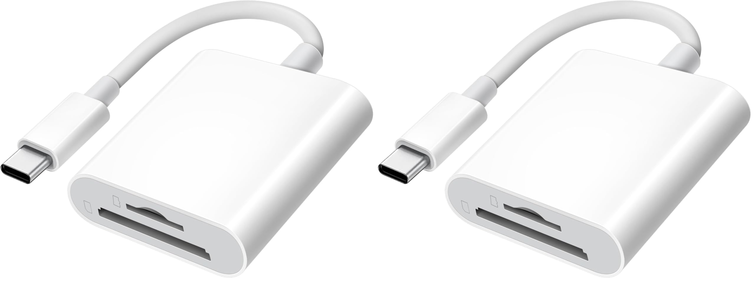 USB C SD Card Reader for iPhone 15 16/iPad/MacBook/Mac, xdgeLoad USB-C Type C SD Reader Supports SD and MicroSD Memory Card Adapter, Trail Camera Viewer Plug and Play - 2 Slots (Pack of 2)