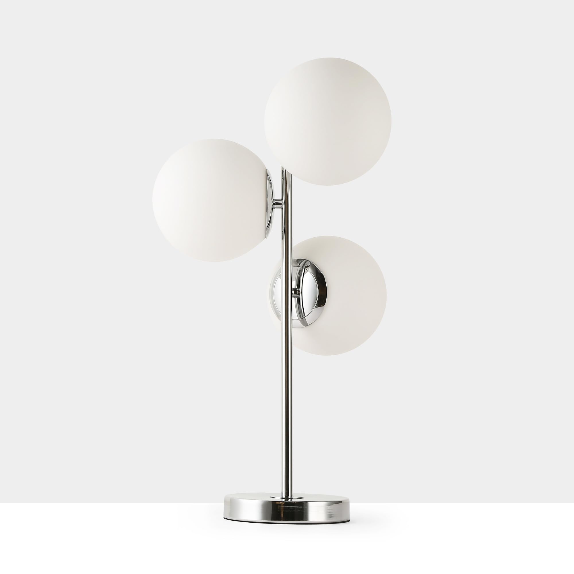 BARCELONA LED Lampa stołowa ROM z potrójną kulą z opalowego szkła Ø15 cm, nowoczesna konstrukcja kompatybilna z żarówkami E27, idealna do salonu, sypialni, biura, biurka i stylowego oświetlenia wnętrz
