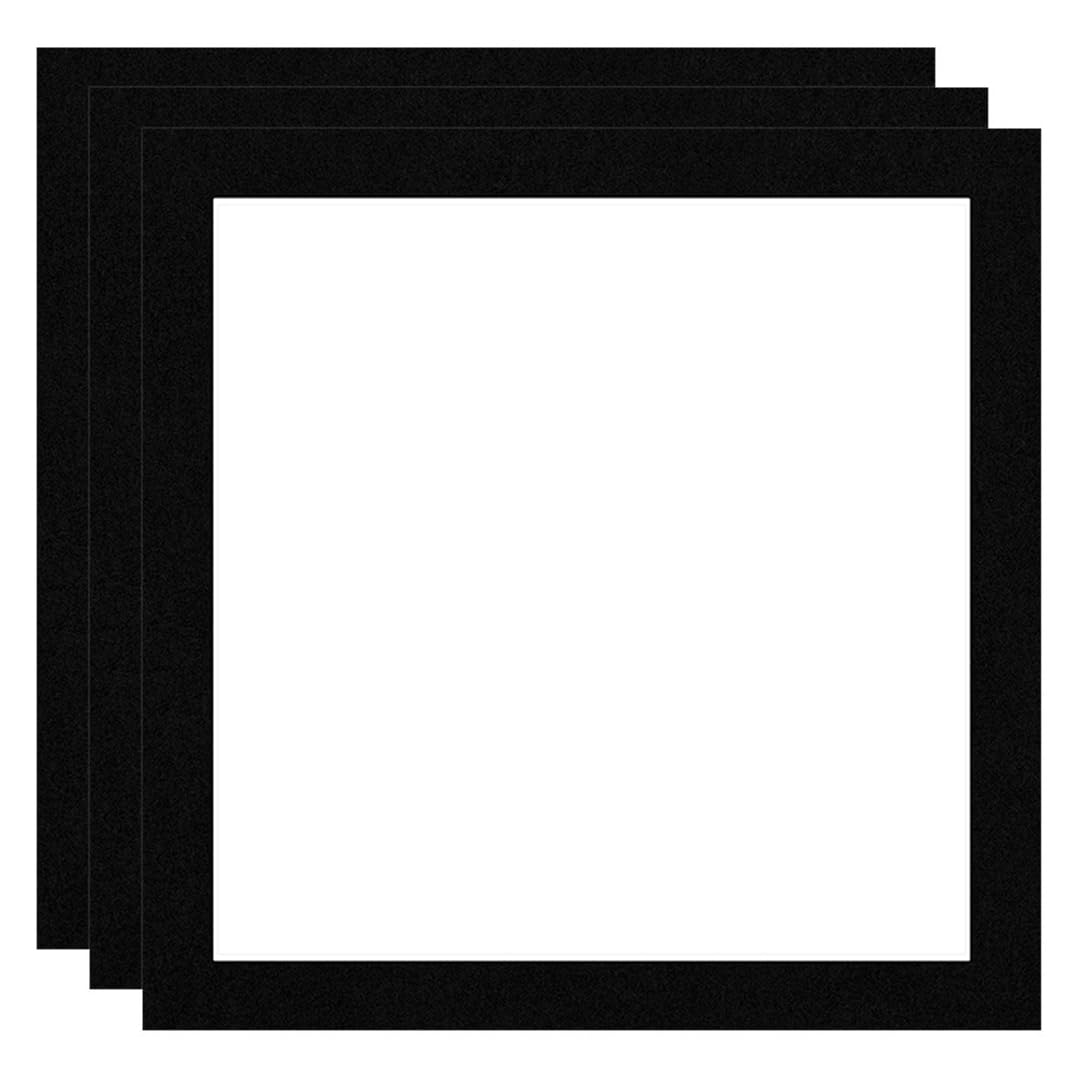 Procut Global 12x12" Black Picture Mounts Board to Fit 10x10" Aperture Size - Photo Mount Card Ideal for Prints, Artwork, Crafts & Certificates - Sizes & Colors Available - Pack of 3 โ image 1