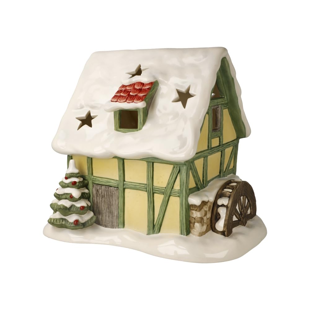 Goebel Lantern Snowy Water Mill Winter Forest Christmas