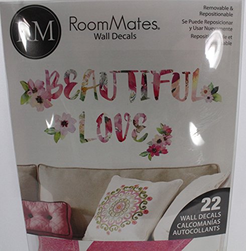 RoomMates Beautiful Love Watercolor Quote Wall Sticker, Plastic, Multi-Colour, 2 Sheets, 22 Pieces, 92.7 x 21.9 cm - Image 3