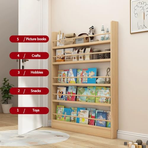 Librerías de madera maciza infantiles para colgar cuentos en cuartos de juego pequeños 7