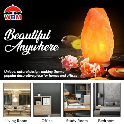 WBM Salt Lamp - USB Himalayan Salt Lamp with Touch Dimmer Control, Natural Pink Crystal, 5-7 lbs, Wooden Base, LED Bulb, Room Decor, Home Decor, Relaxation, Ambiance, Gift by Himalayan Glow - Image 6