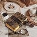 AGWANI HANDICRAFT Leather Bound Vintage Journal for Women & Men - Book of Shadows - Lock Closure - 200 Pages of Antique Deckle Edges Handmade Paper - Rustic Coffee Brown Color (7x5 Inch 200 Pages)