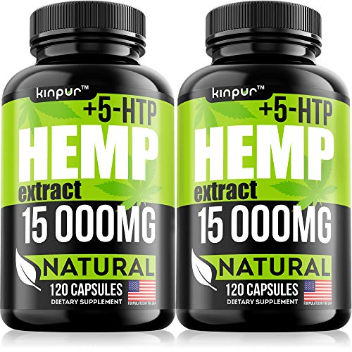 (2 Pack | 240 Pills) - Hemp Oil Capsules with 5HTP Serotonin Conversion