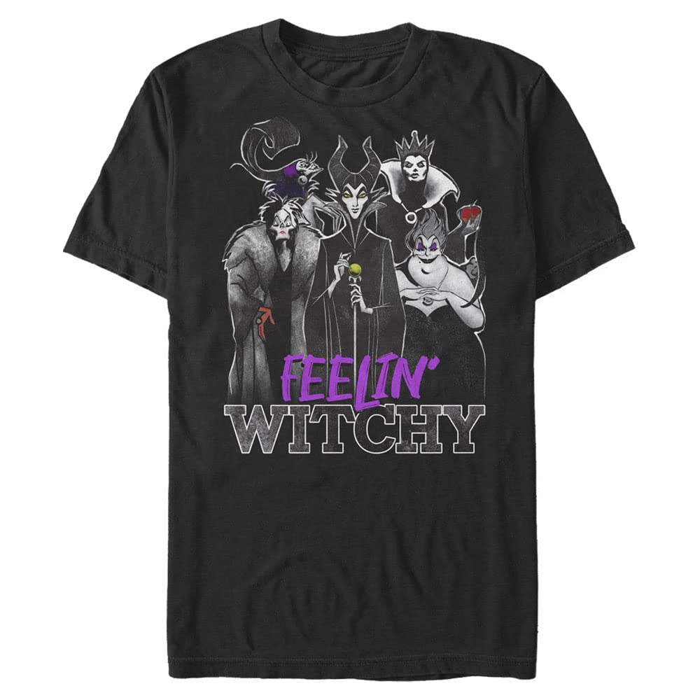 Disney Men's Villainous Witches T-Shirt, Black, 4XL