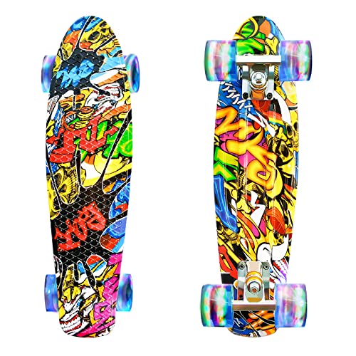LISOPO Mini Cruiser Skateboard, 22'' 55cm Mini Skateboard Tavola...