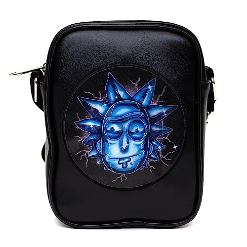 Rick and Morty Bag, Crossbody, Rick and Morty Lenticular Face Expression Applique, Vegan Leather