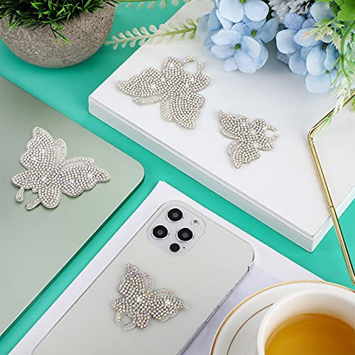 8 Pcs Rhinestone Butterfly Stickers Bling Crystal Butterfly Car Decals Stickers For Women Bling Butterfly Car Accessories Decor (Ab Color) #TOP2