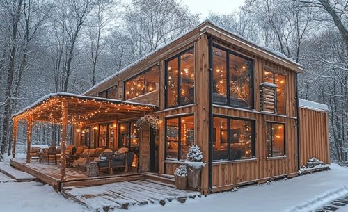 Prefabricated Modular Home Kit, Portable Cabin for Backyard, Small House