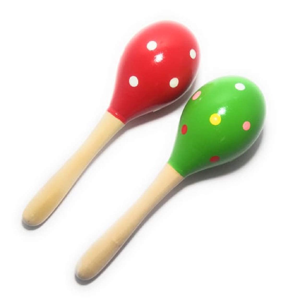 Handcrafted Wooden Baby Rattle - Sound Making Toys - Egg Shaker-Set of 2 (Assoted Colors)