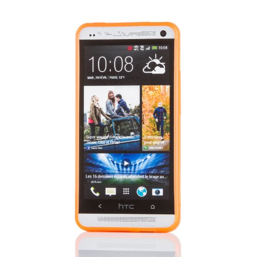 Gadgetsevil Glow in the Dark Noctilucent Transparent TPU+PC Case for HTC One M7 (Orange)