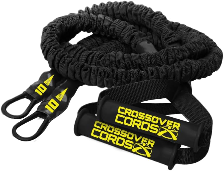 Crossover Cords - Blackout - Shoulder Resistance/Exercise Bands - Perfect for Warmups, Arm Care, Rotator Cuff Exercise or Physical Rehab from Injury - One Set of 2 Cords - Crossover Symmetry