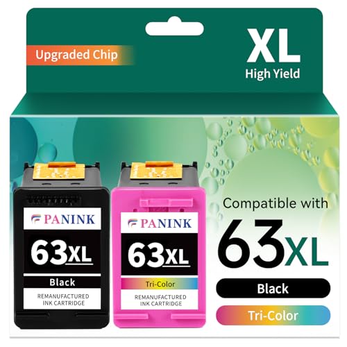PANINK Remanufactured Ink Cartridges Replacement for HP Printer Ink 63...