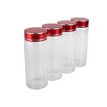 Amazon｜SYLALE 15 個 70 ミリリットルガラスボトル赤い蓋付き