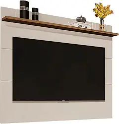 Painel Vivare New 1.36 Pequeno Decoração Quarto Casal Solteiro Sala Tv 32 36 39 40 42 43 46 47 48 50 Polegadas Moderno - RPM Móveis (Off White/Freijó)